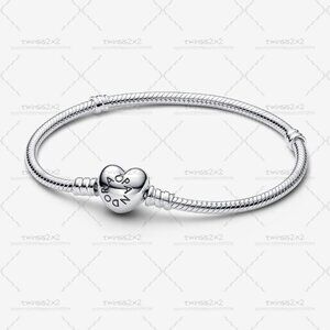 Pandora Silver Charm Bracelet with Heart Clasp